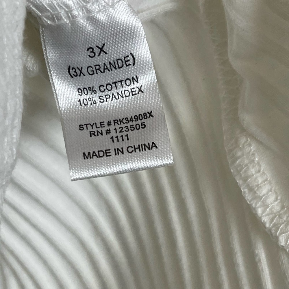 New Fashion Nova Button Down White Ribbed Bodysuit Size 3X - Picture 7 of 8